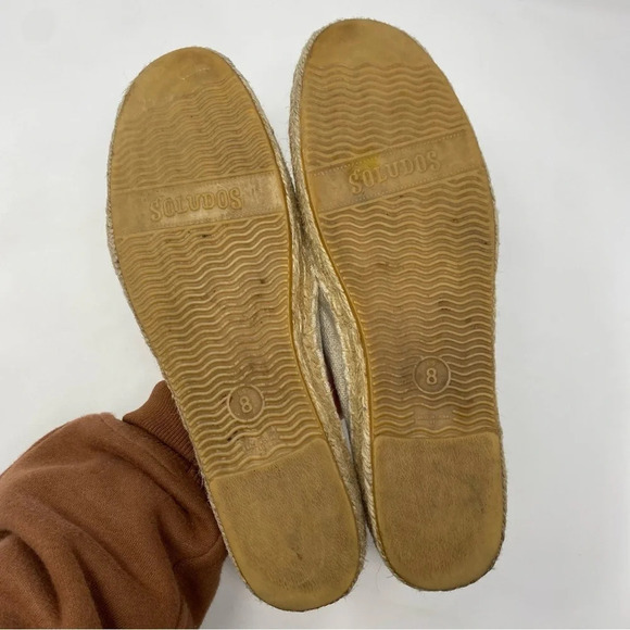 Soludos x Anthropologie rainbow heart espadrilles size 8 slip on embroidered - Picture 8 of 9